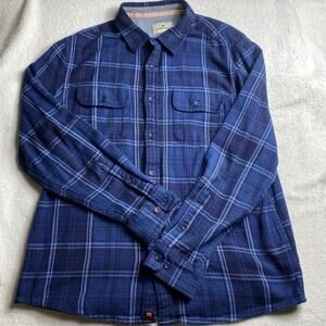 The Normal Brand Shirt Plaid Button Up Flannel 100% Cotton Mens XL Blue